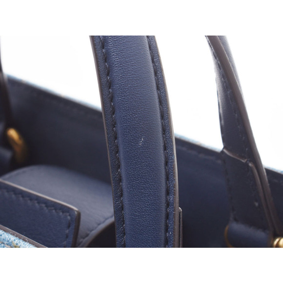 Gucci GG Marmont Handbag Flower Blue Denim Leather Strap - Picture 7 of 9